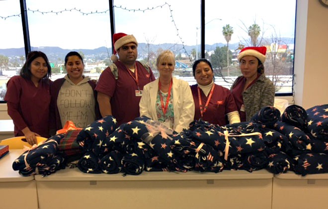 ACC-Los Angeles MA Students Make Blankets for the Homeless Galley